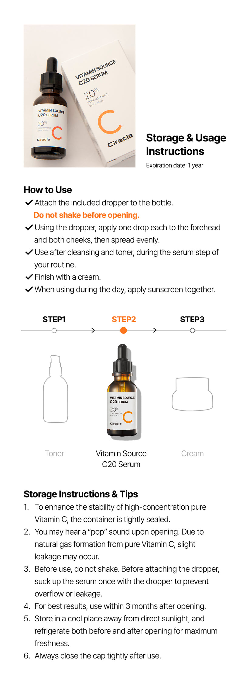 Ciracle Vitamin Source C 20 Serum 30ml